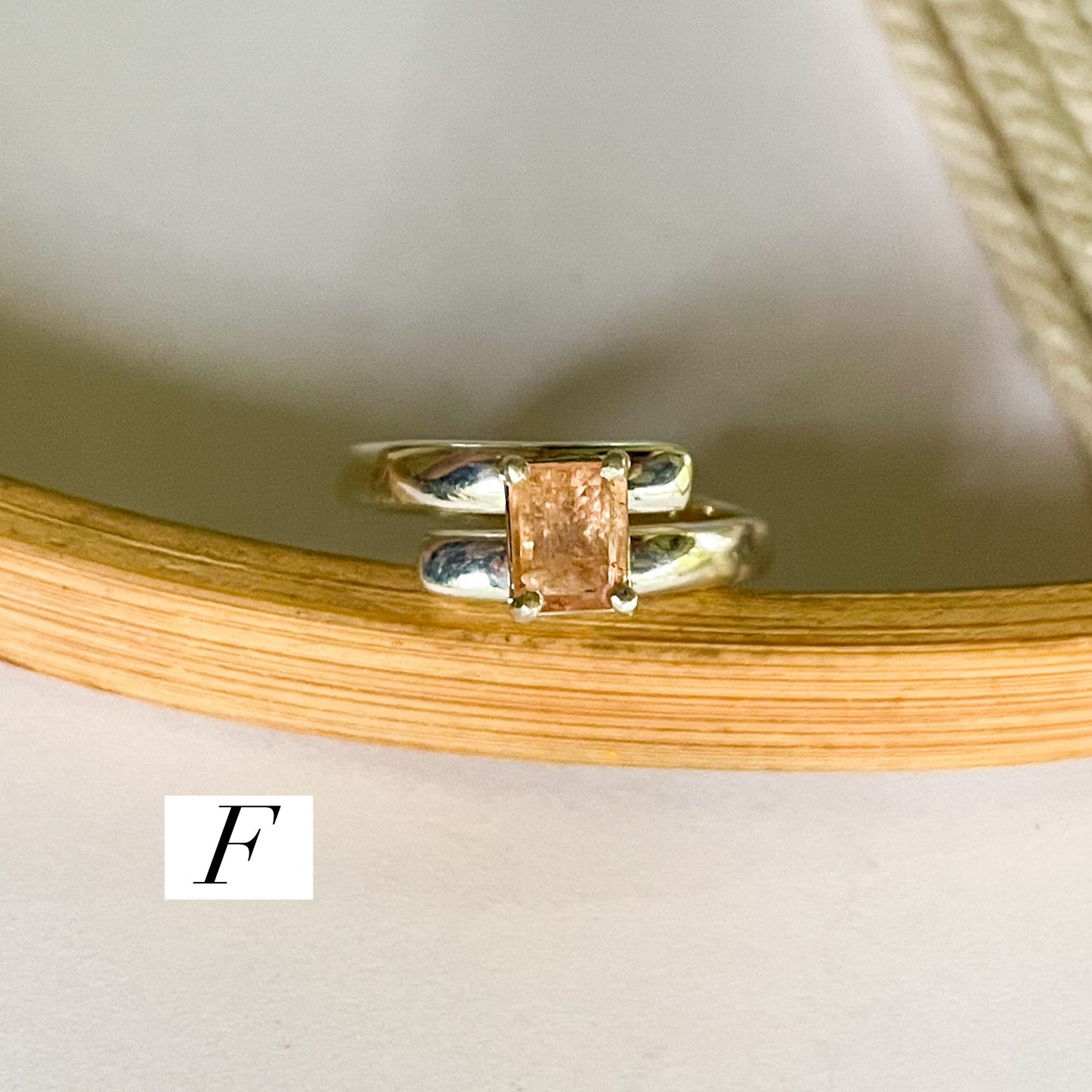 Certified Natural Imperial Topaz Prong Ring - Solid Sterling Silver