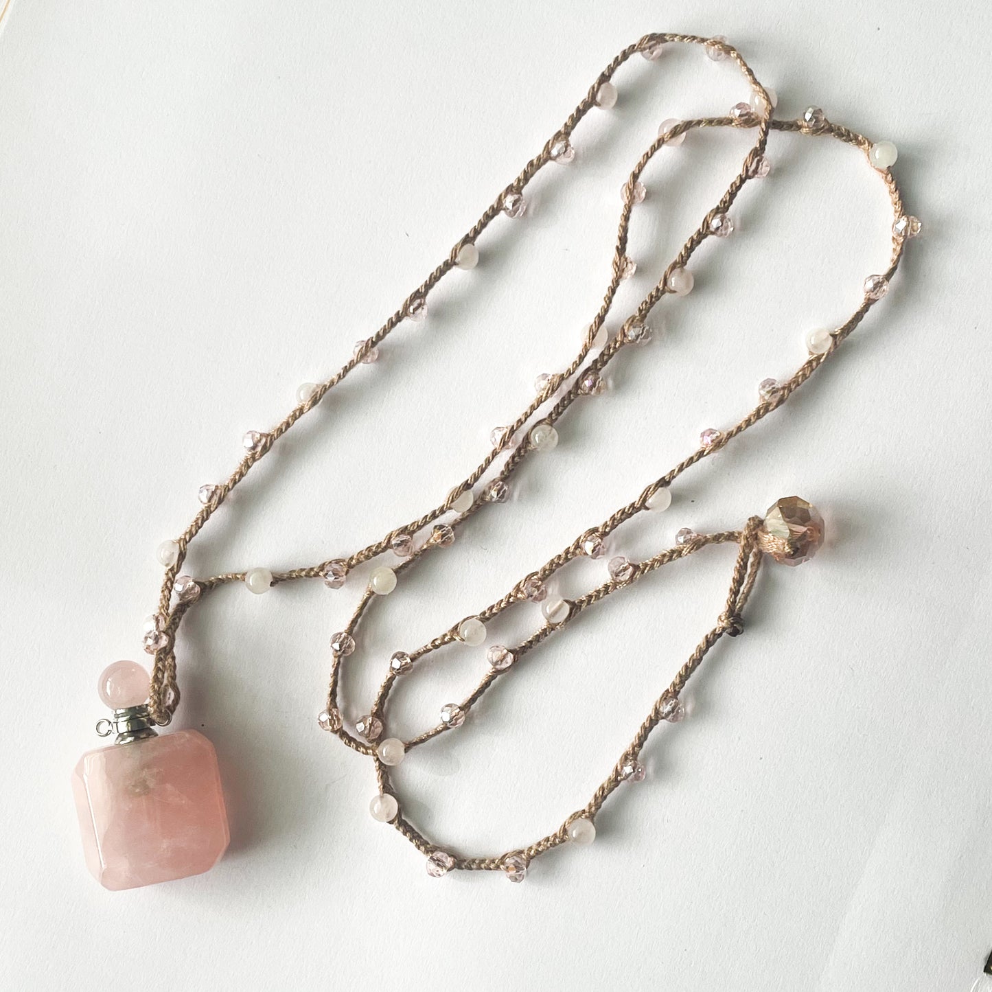 Hand Carved Natural Stone Bottle with Stone Sting Necklace