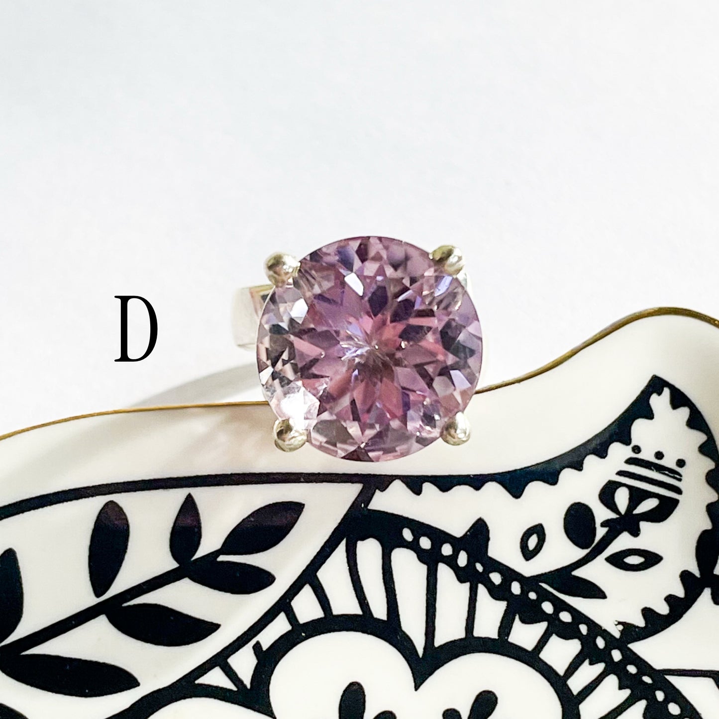Rose DE France Prong Ring - Solid Sterling Silver
