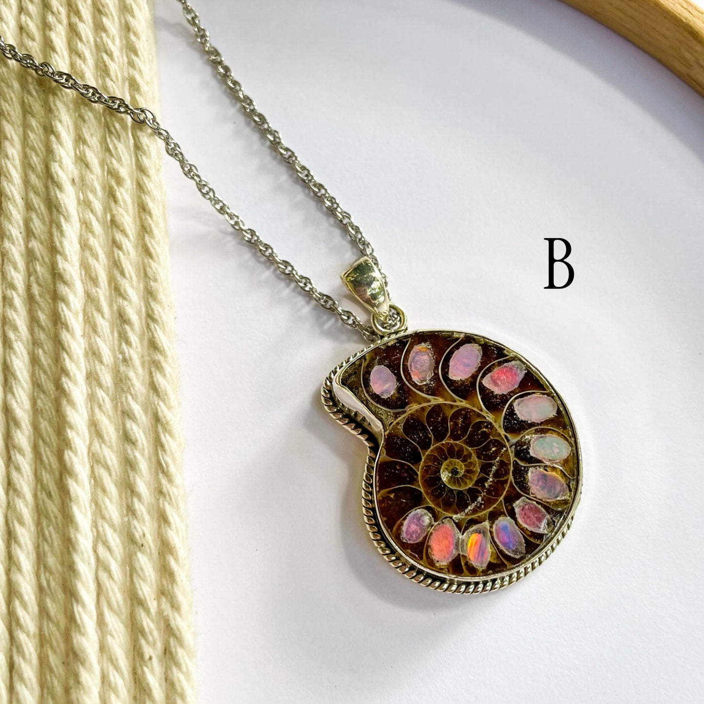 Galaxy Inlay Nautilus Shell Ring & Pendants - Solid Sterling Silver