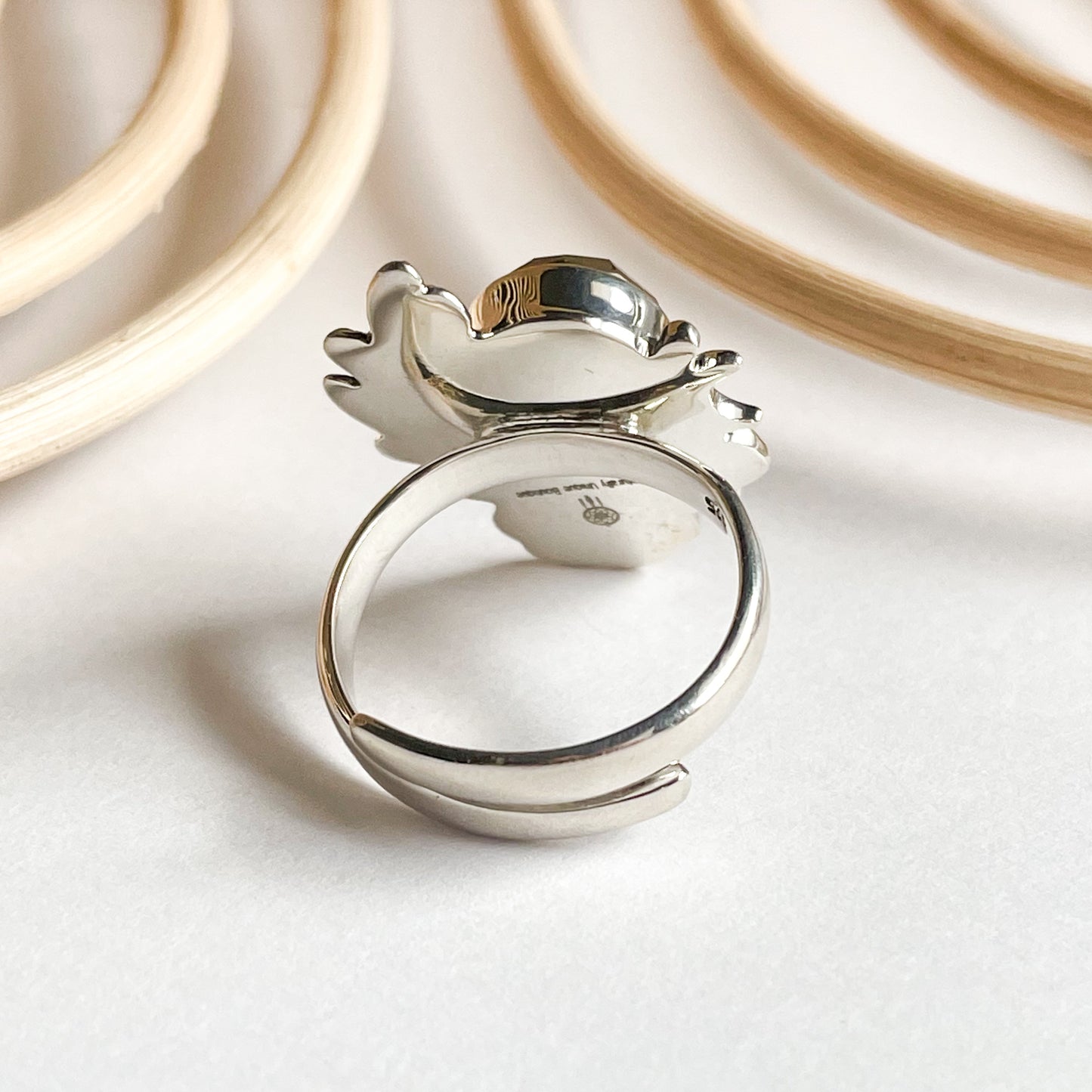 Pyrite Floral Ring - Solid Sterling Silver