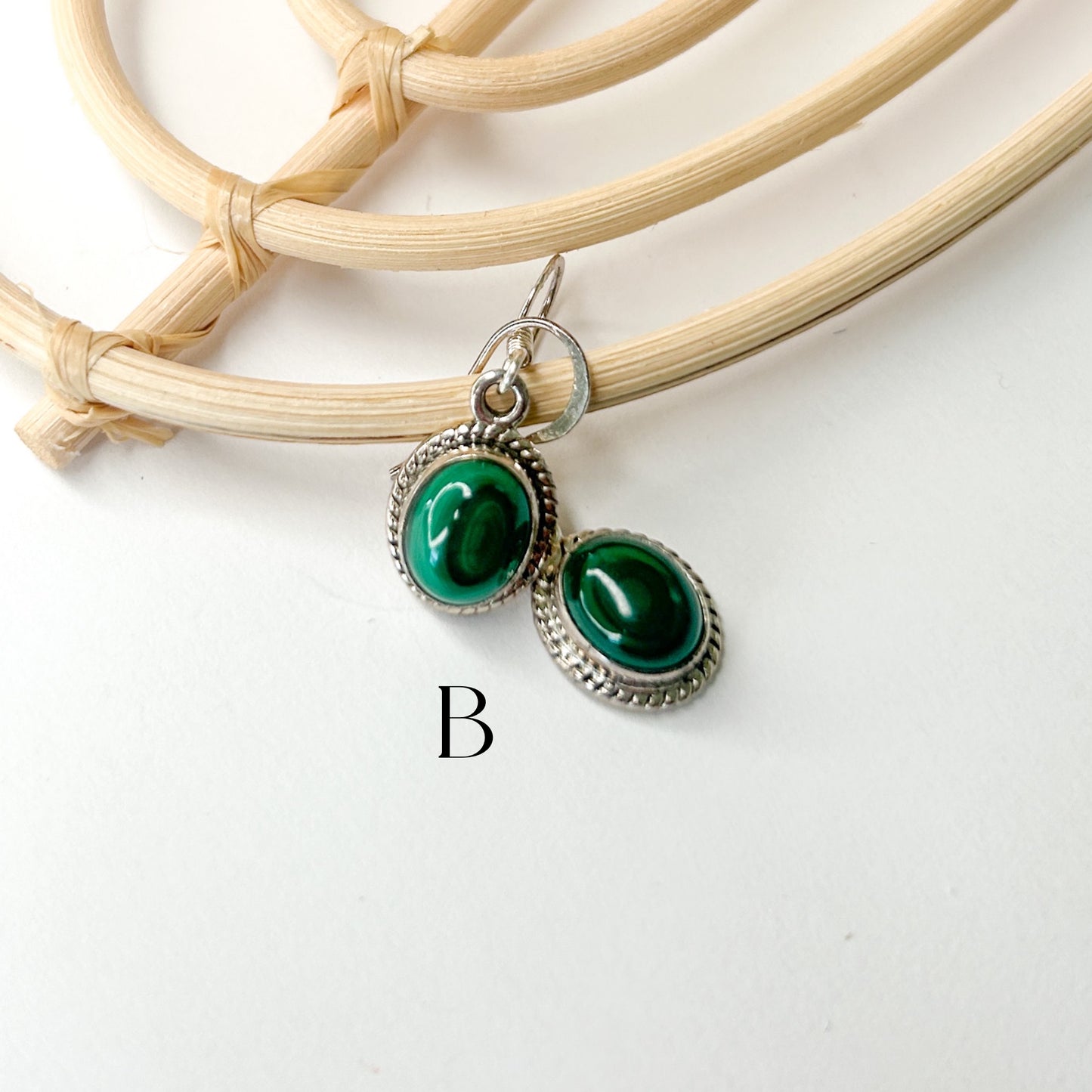 Malachite Dangles- Solid Sterling Silver