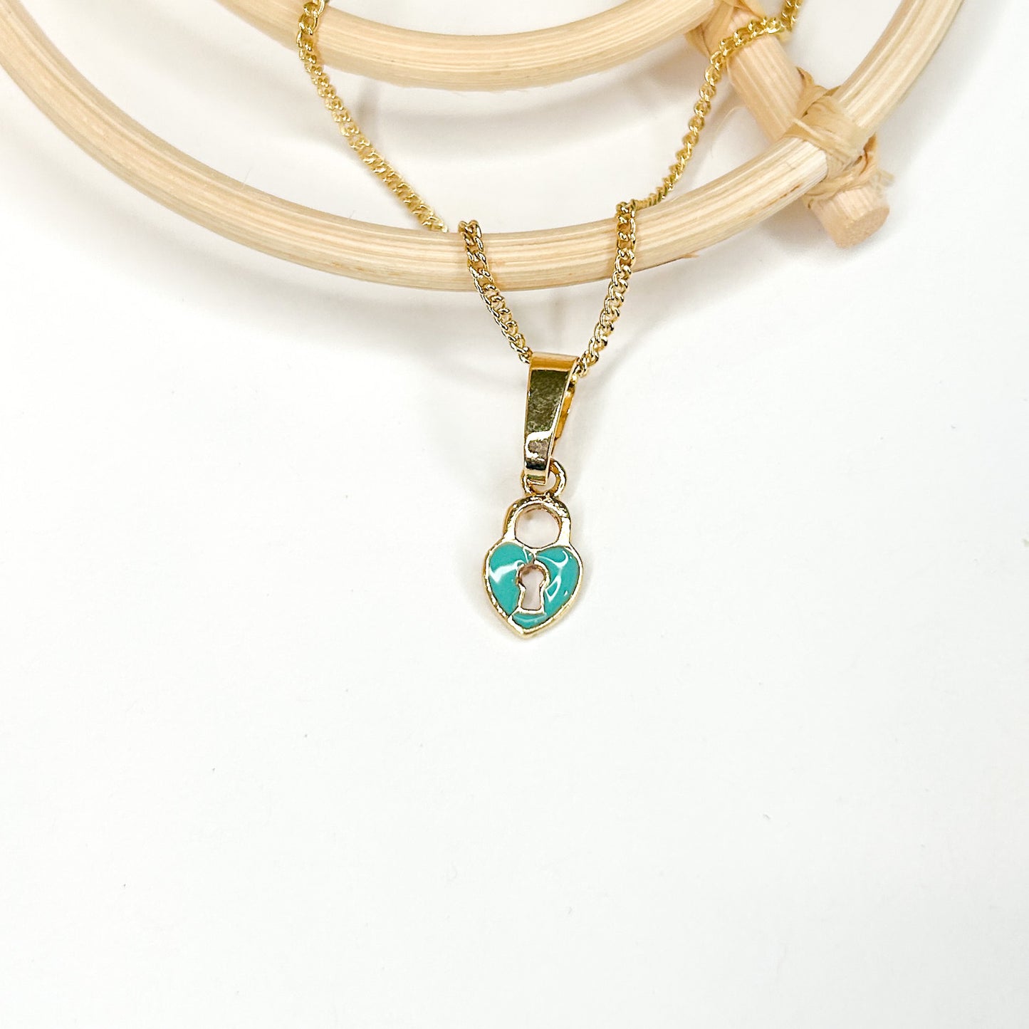 Heart Lock Pendant - 18K Gold Filled