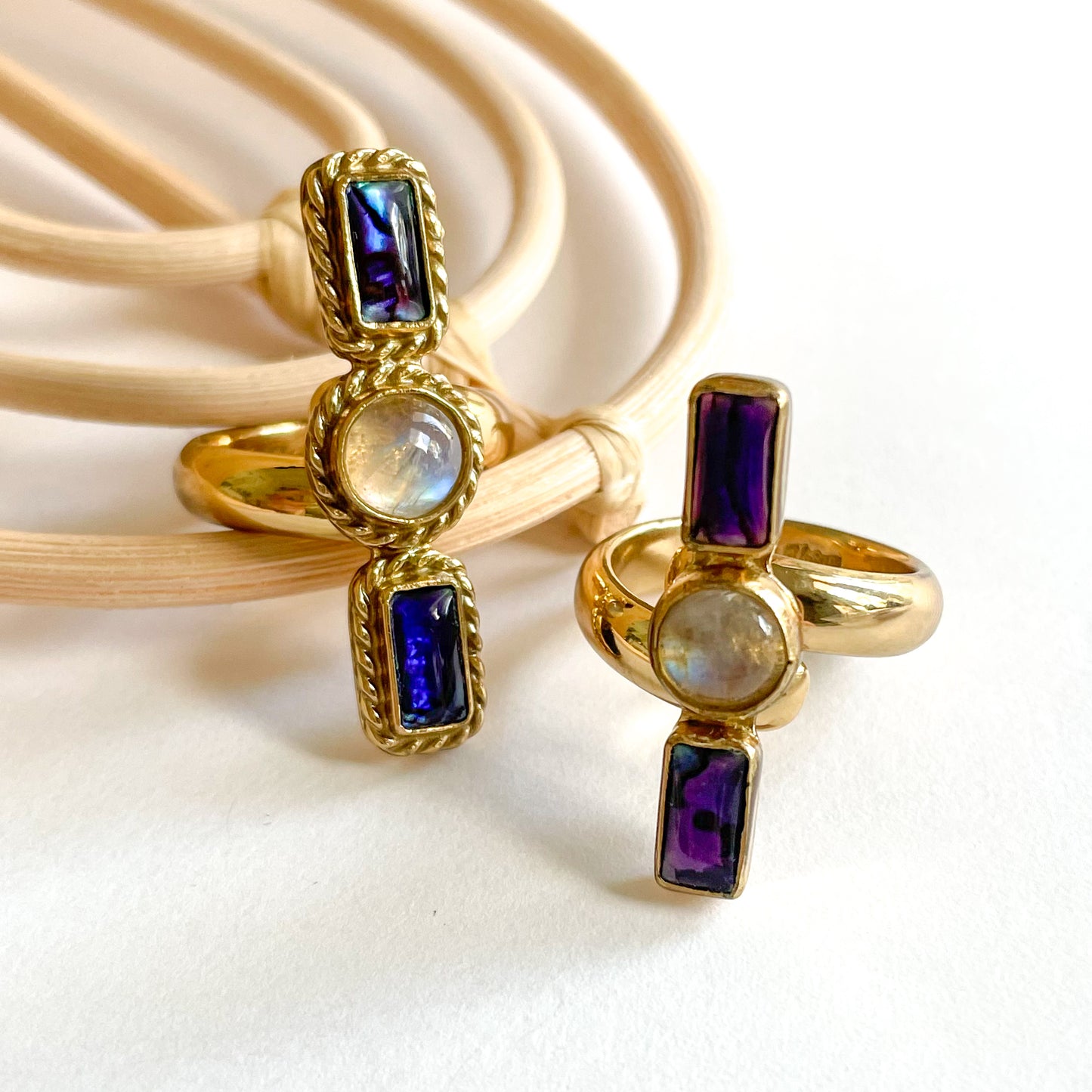 Purple Abalone & Moonstone Dainty Crawler - Alchemia