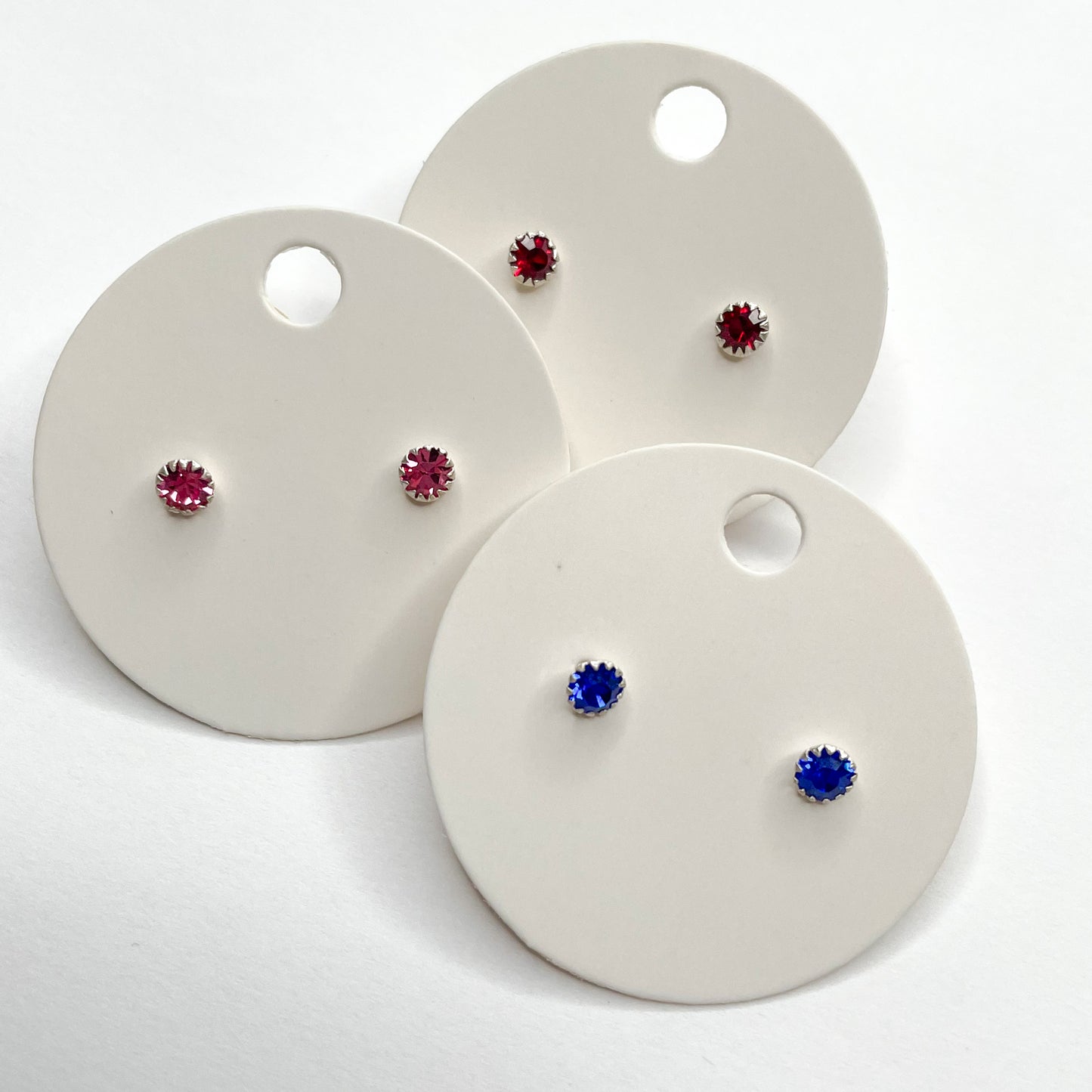 CZ Polka Dot Studs - Solid Sterling Silver