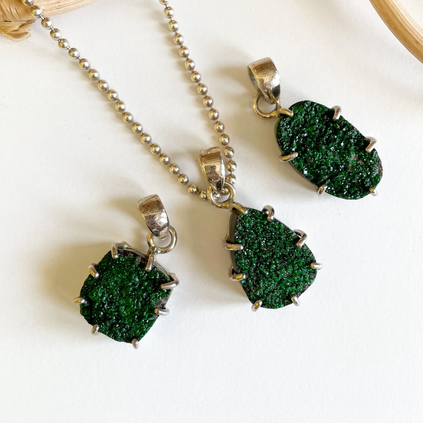 Uvarovite Pendant - Solid Sterling Silver