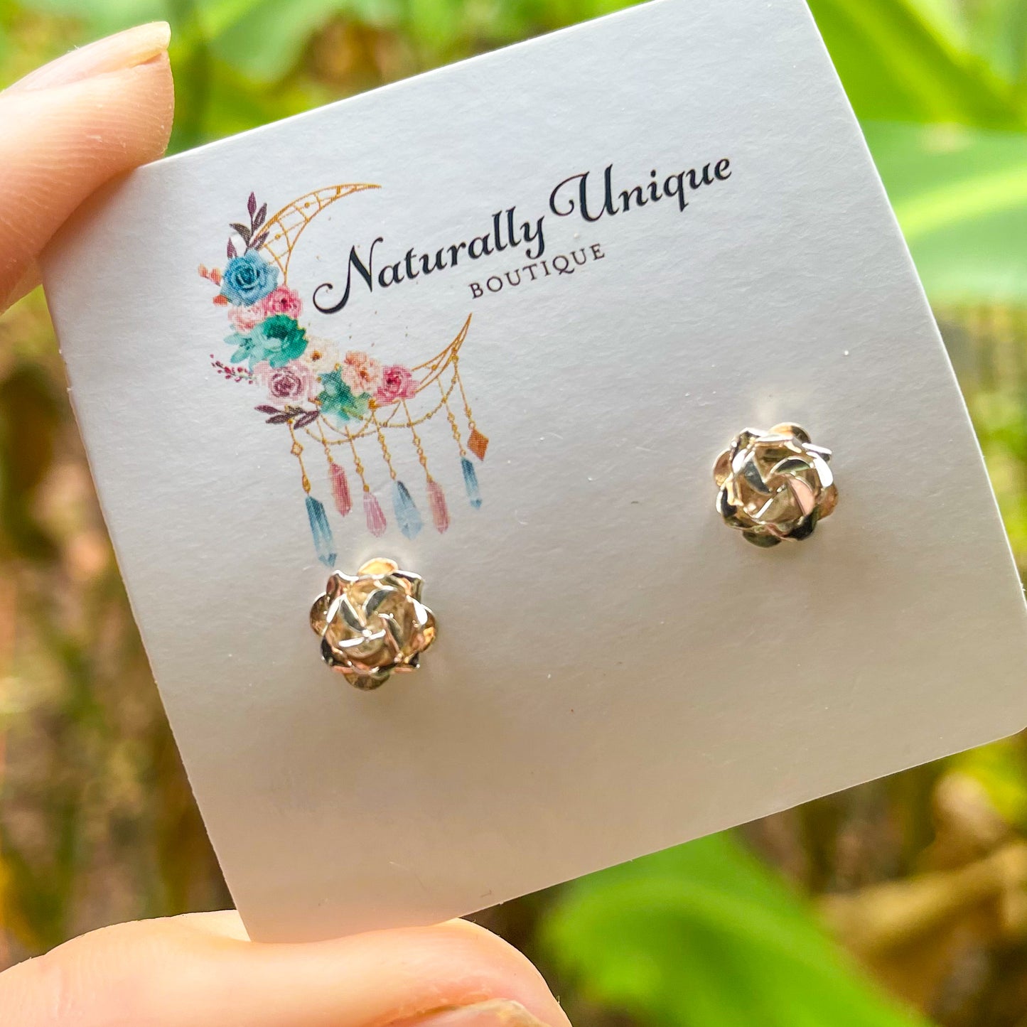 Dainty Bloomed Rose Studs - Solid Sterling Silver