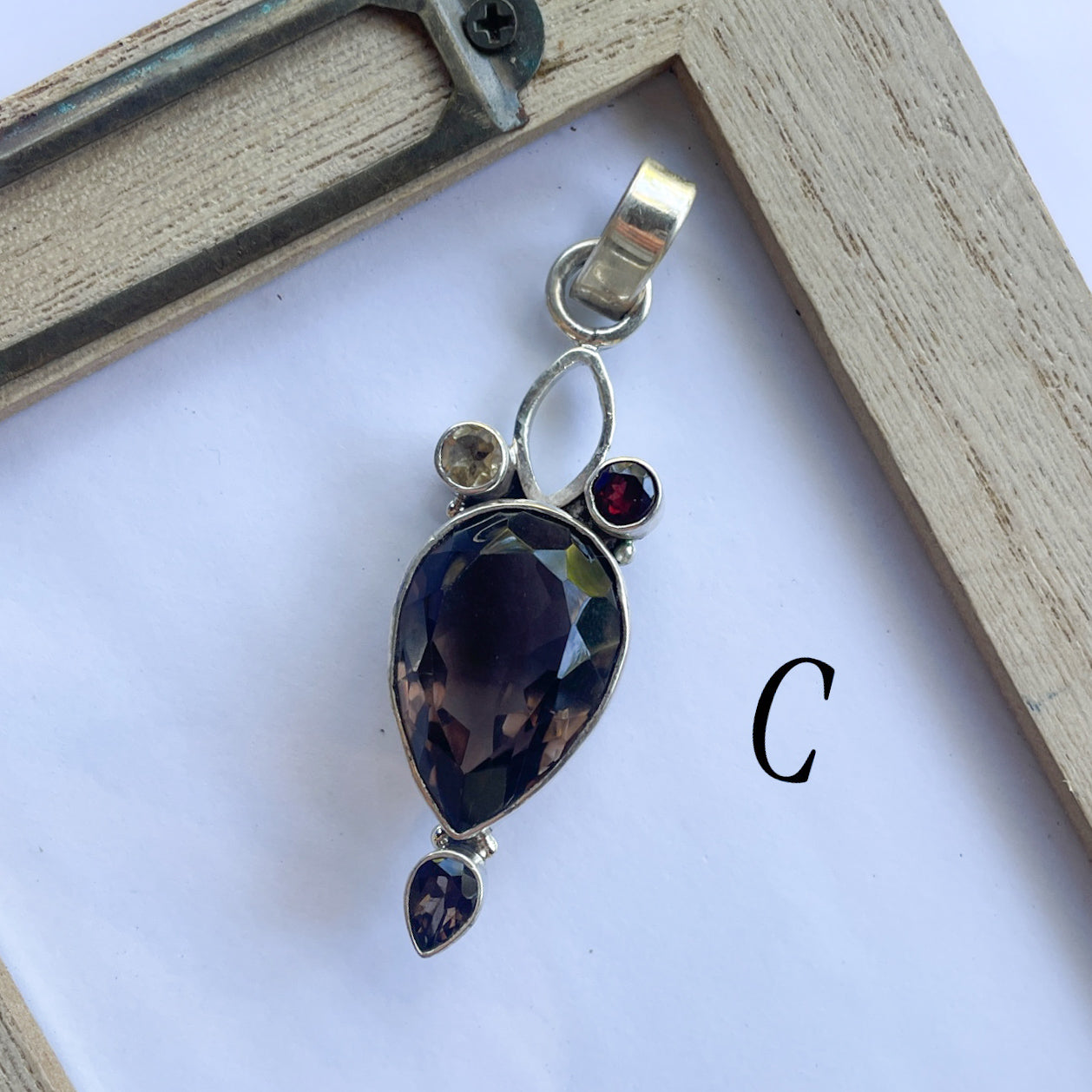 Unique Random Gemstone Pendants - Solid Sterling Silver
