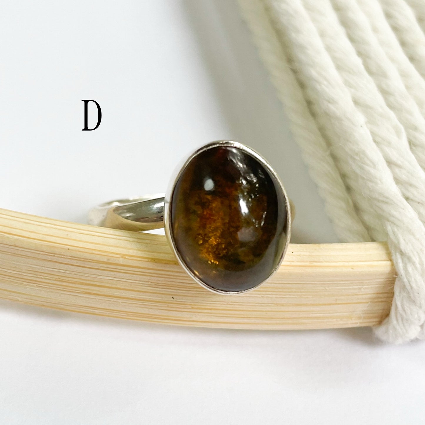 Black Opal Ring - Solid Sterling Silver
