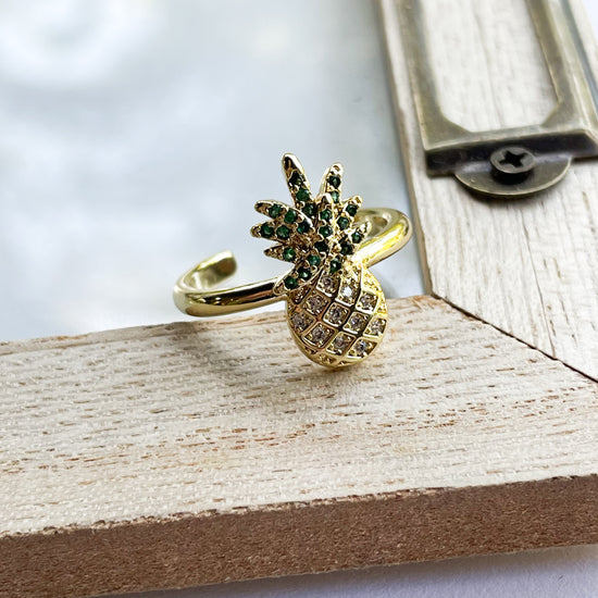 Pineapple CZ Ring - 18k Gold Filled