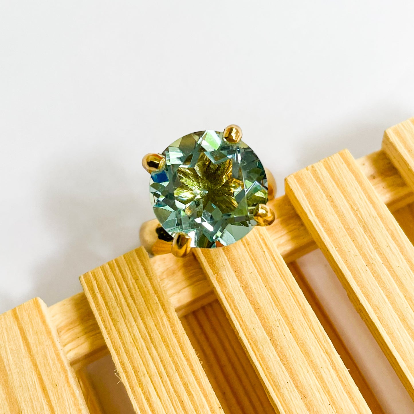 Blue Polka Dot Prong Ring - Alchemia Gold