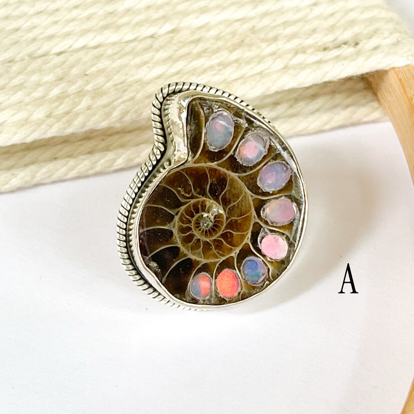 Galaxy Inlay Nautilus Shell Ring & Pendants - Solid Sterling Silver