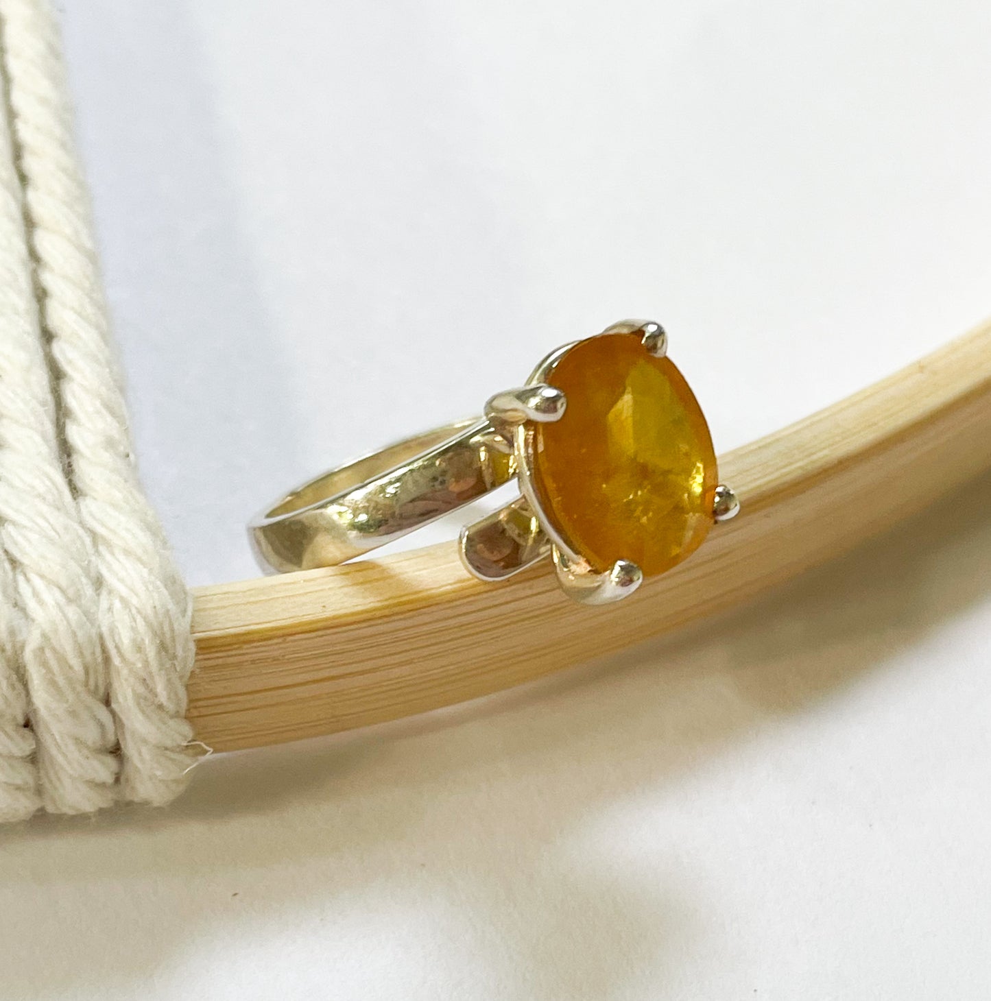 New Natural Sapphire Mix Prong Ring - Solid Sterling Silver