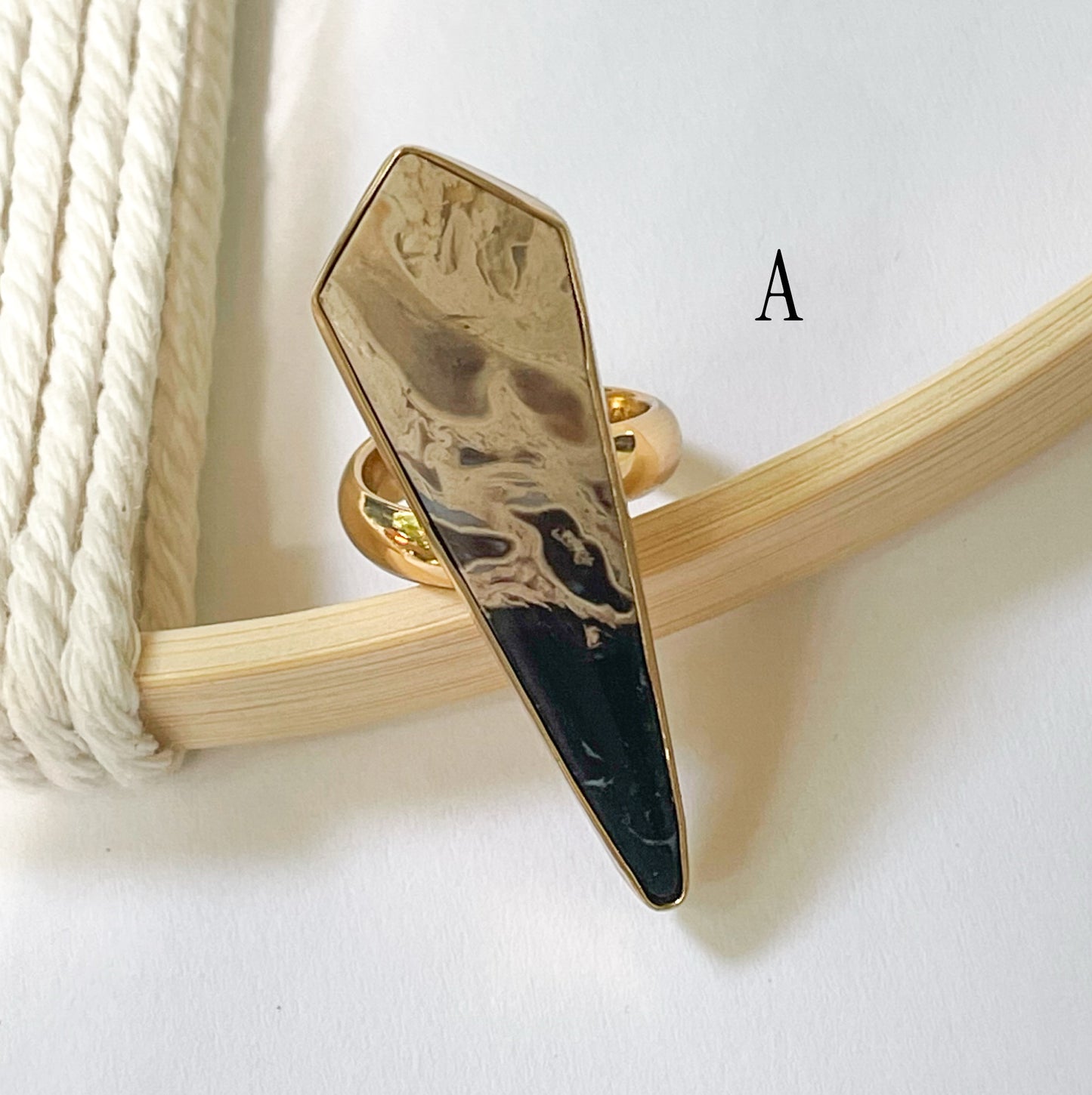 Palm Wood Jasper Ring - Alchemia Gold