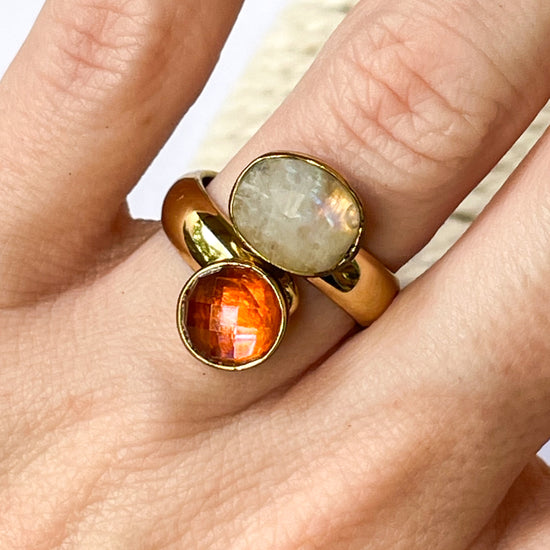 Rainbow Moonstone & Mystic Bypass Ring - Alchemia