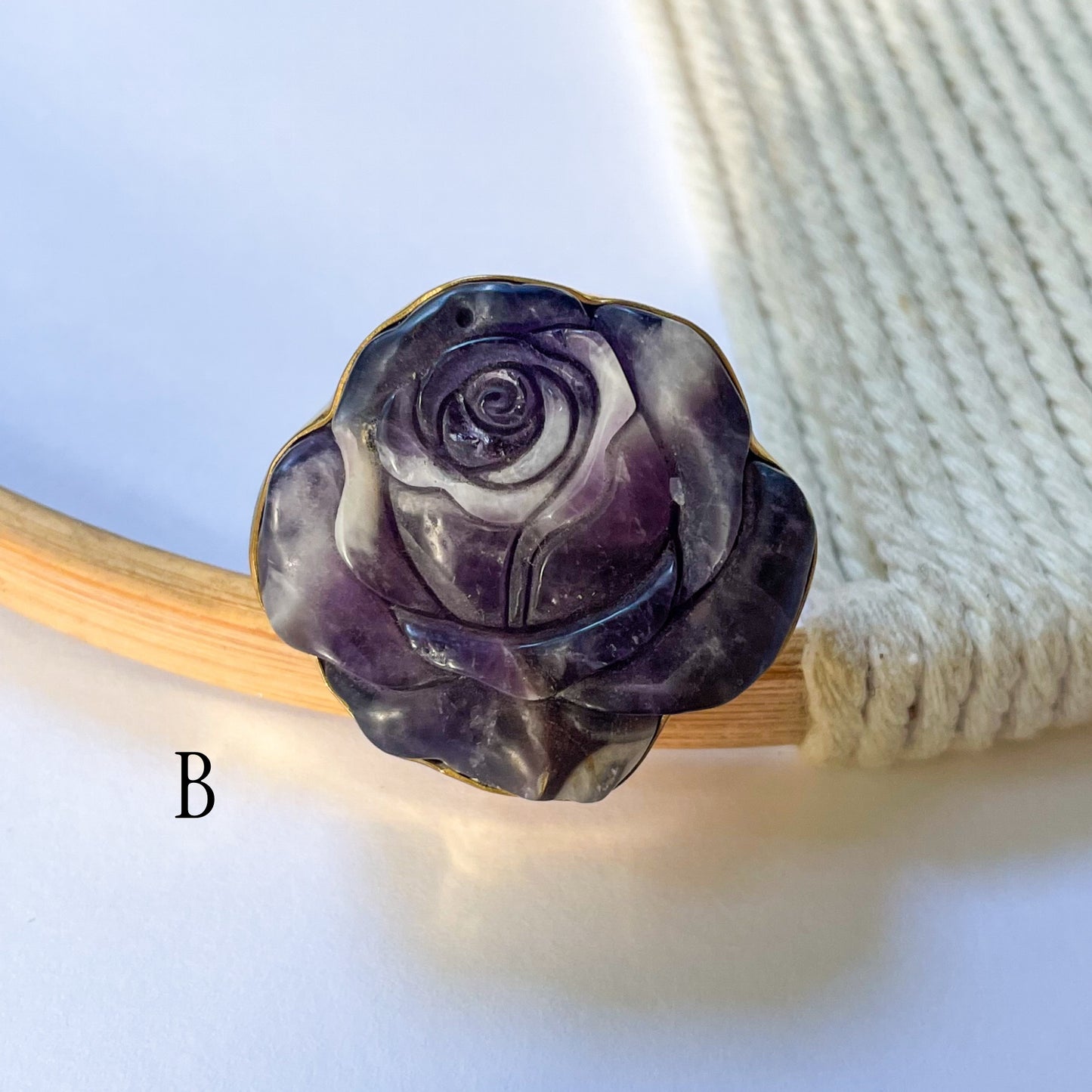 Chevron Amethyst Rose Ring - Alchemia Gold