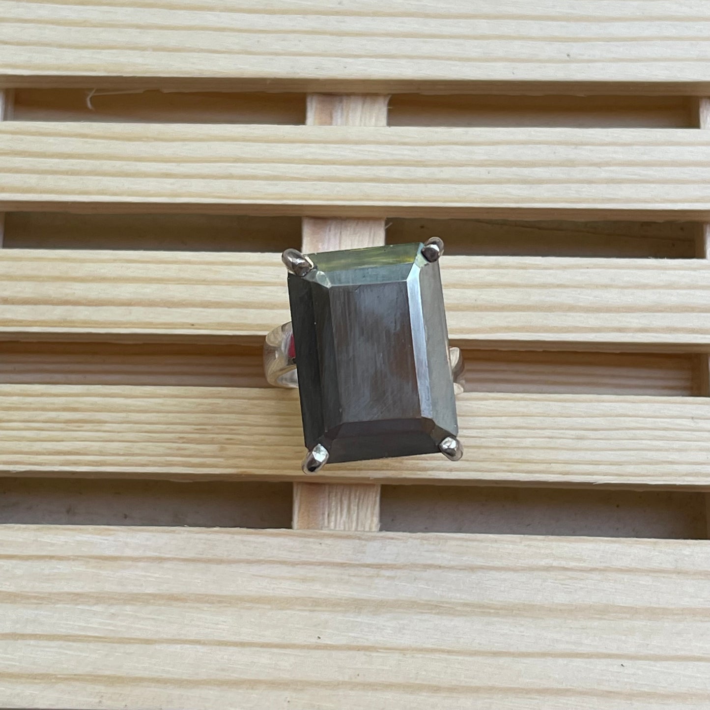 Pyrite Prong Ring - Solid Sterling Silver