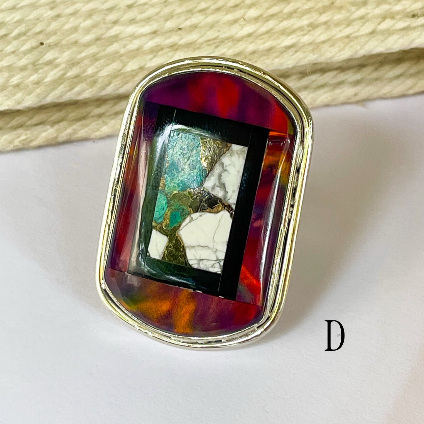 Opal inlay Rings & Pendants - Solid Sterling Silver