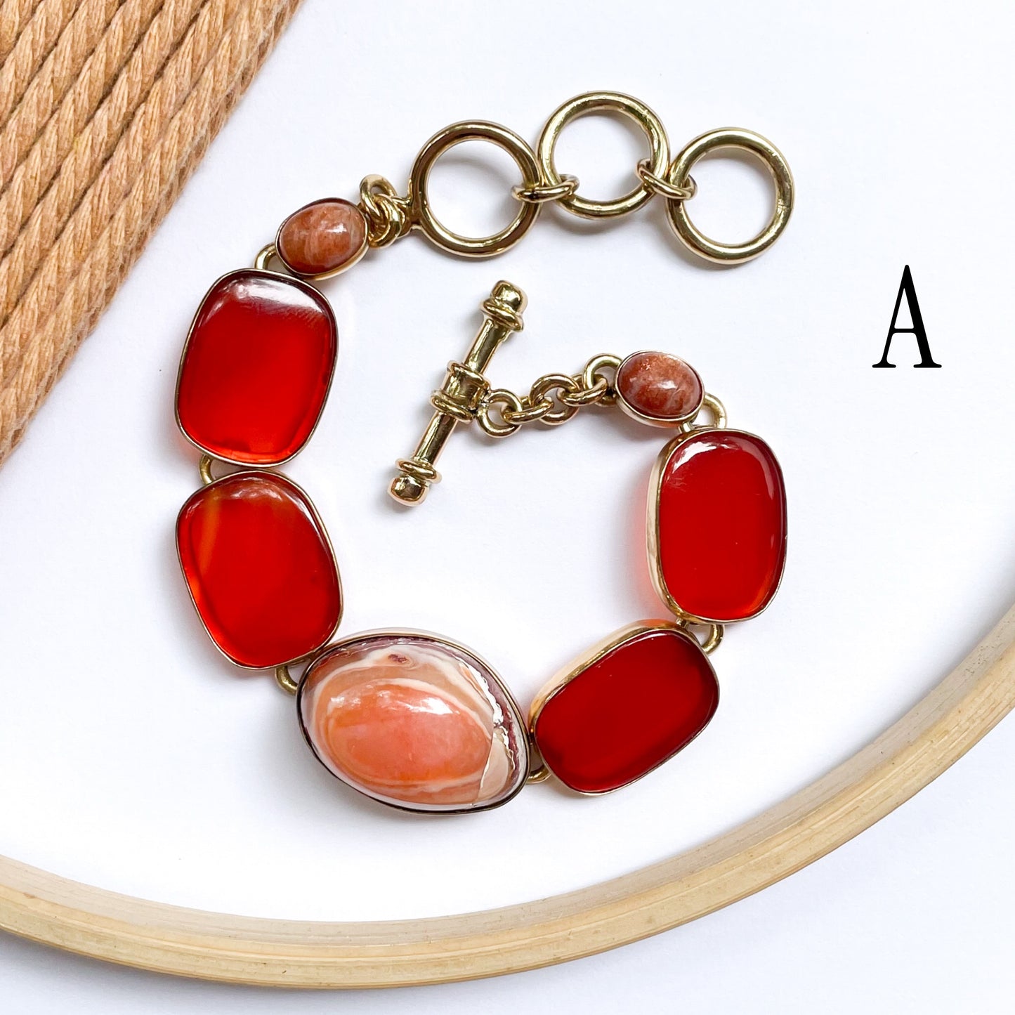 Carnielian & Mexican Fire Opal Bracelet - Alchemia