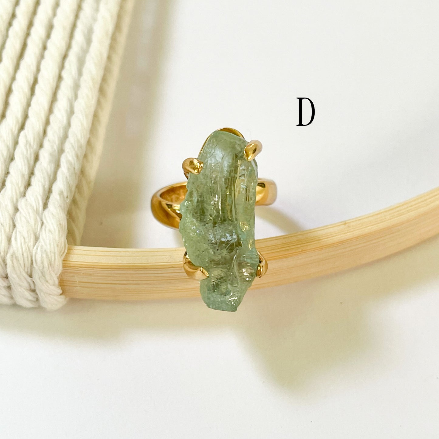Raw Aquamarine Prong Ring - Alchemia Gold