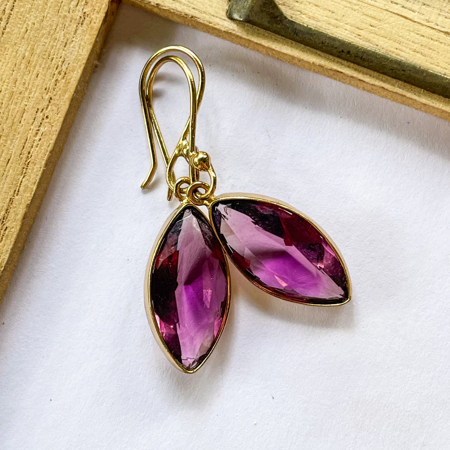 Mauve CZ Earrings - Both Metals