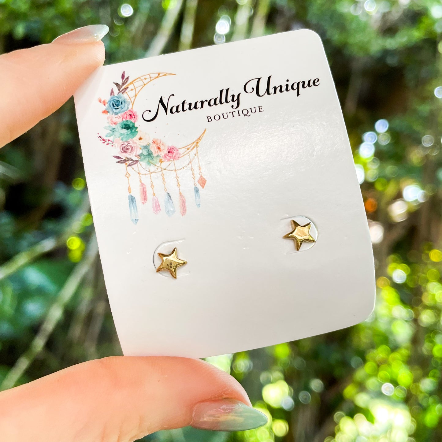 Dainty Puffy Star Studs - SSS w/ 18k Gold Plate