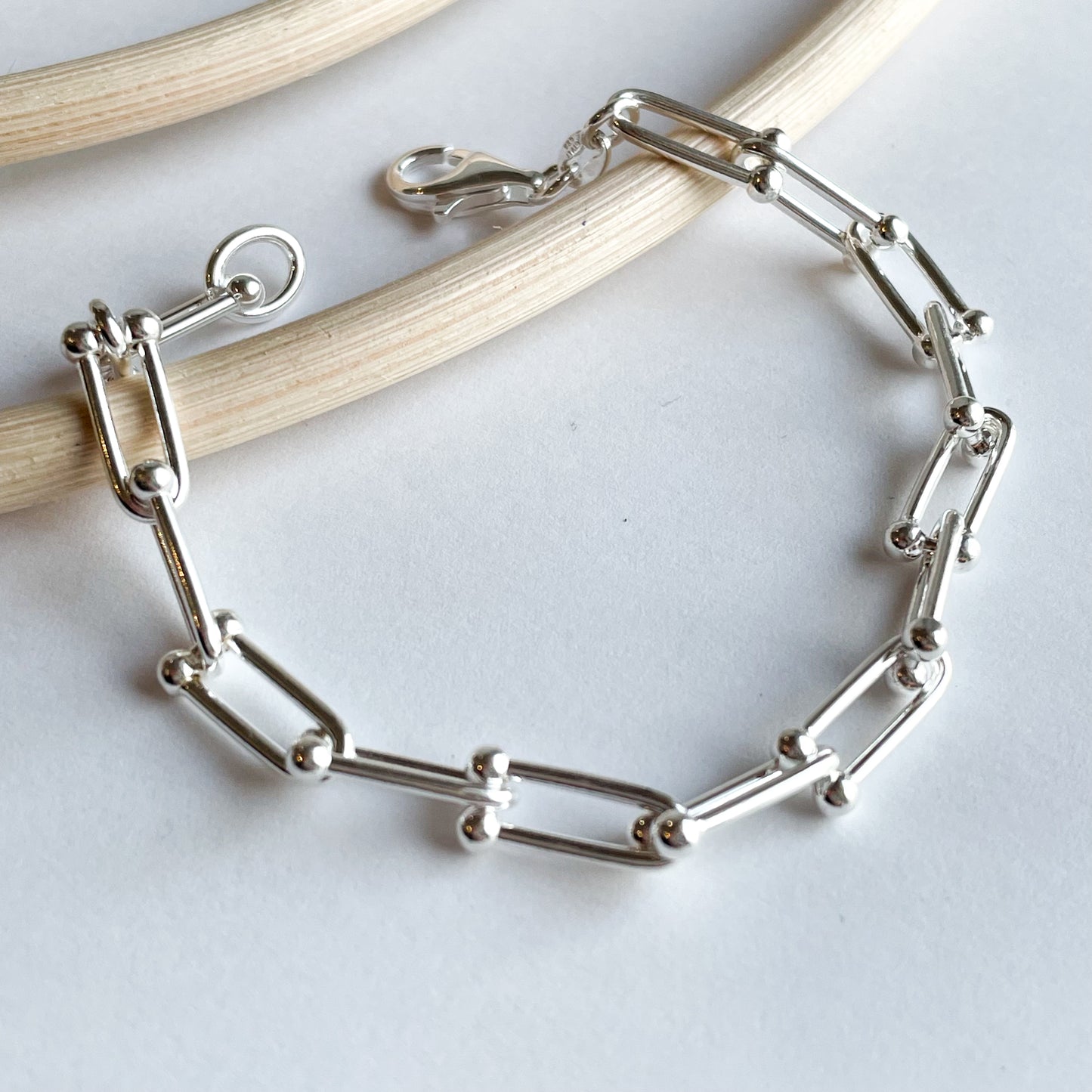 Horseshoe Chain Bracelet - Solid Sterling Silver