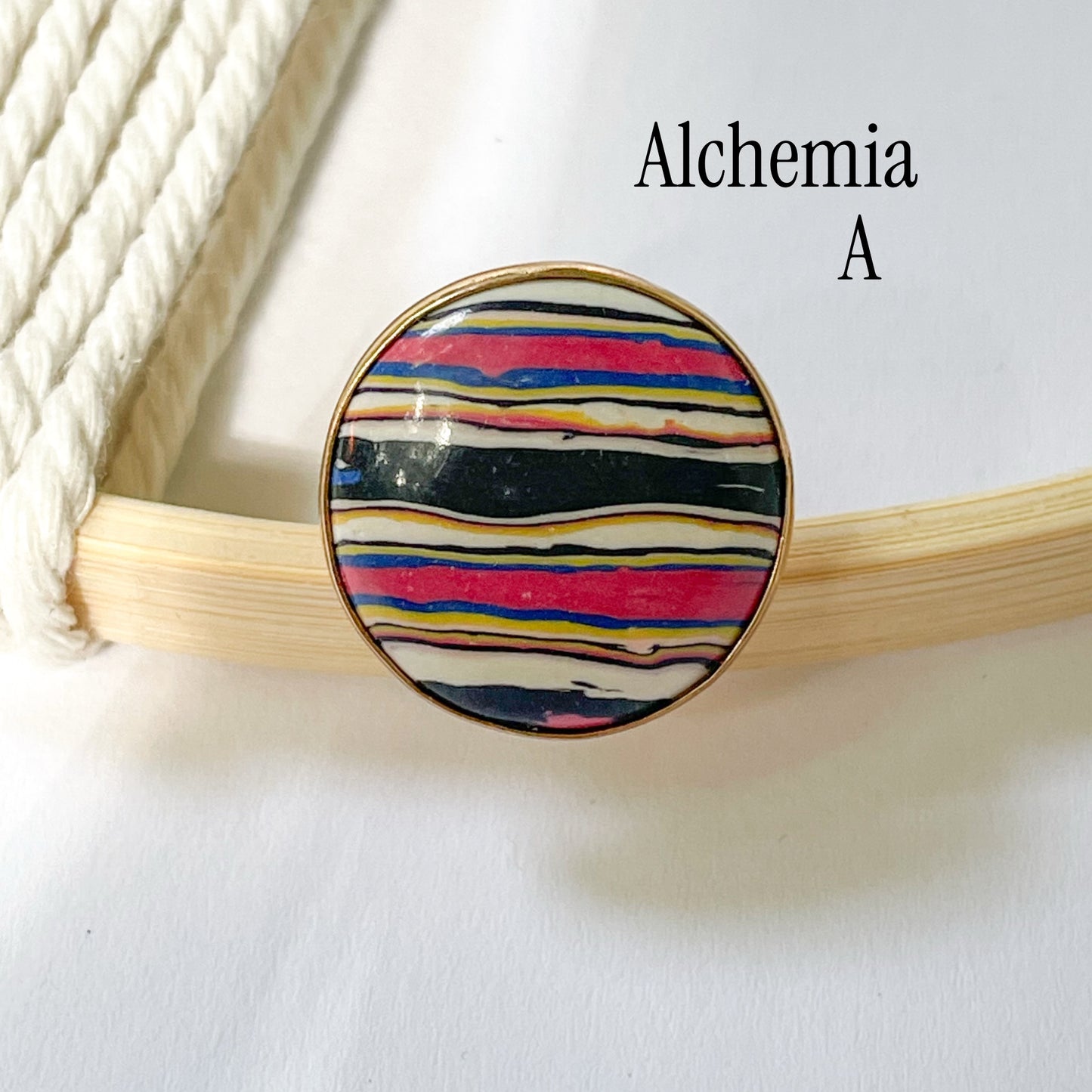 Fordite Ring -  Both Metals
