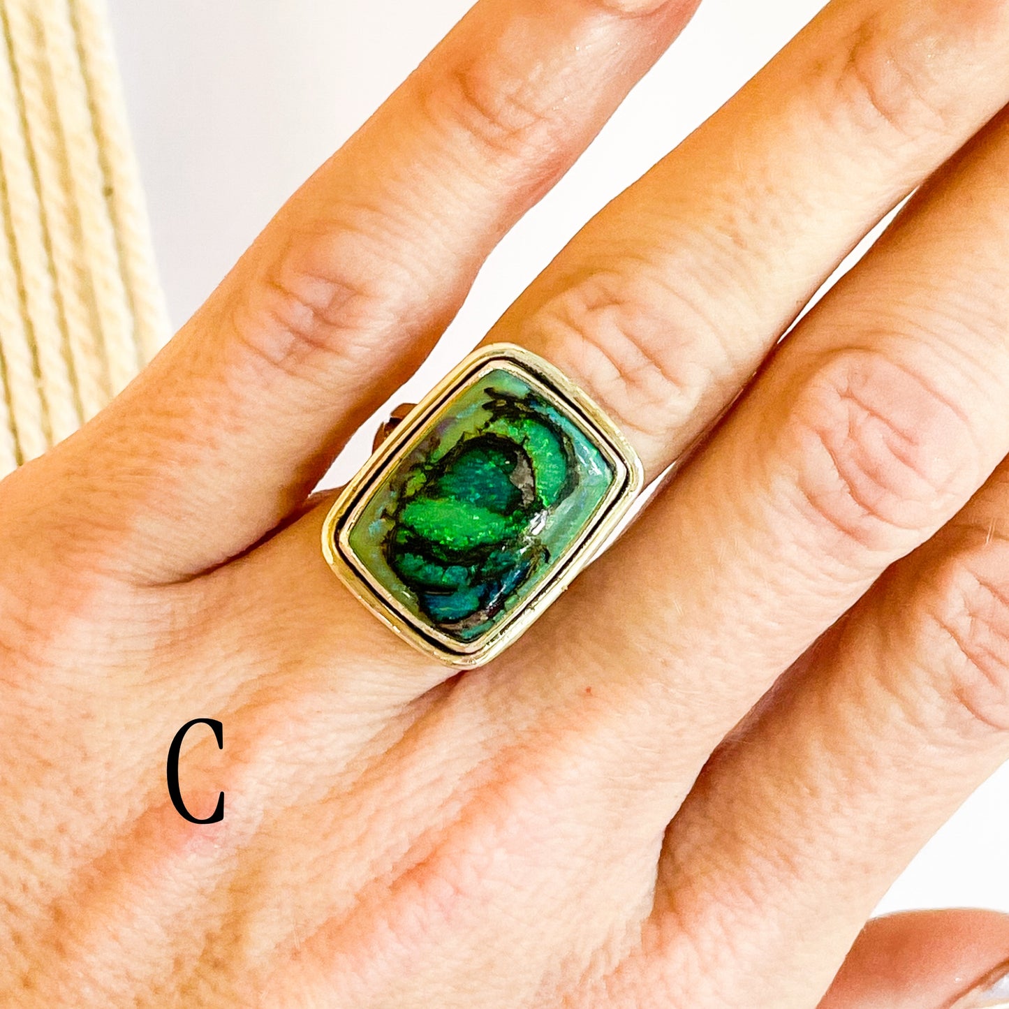 Monarch Sterling Opal Rings - Solid Sterling Silver