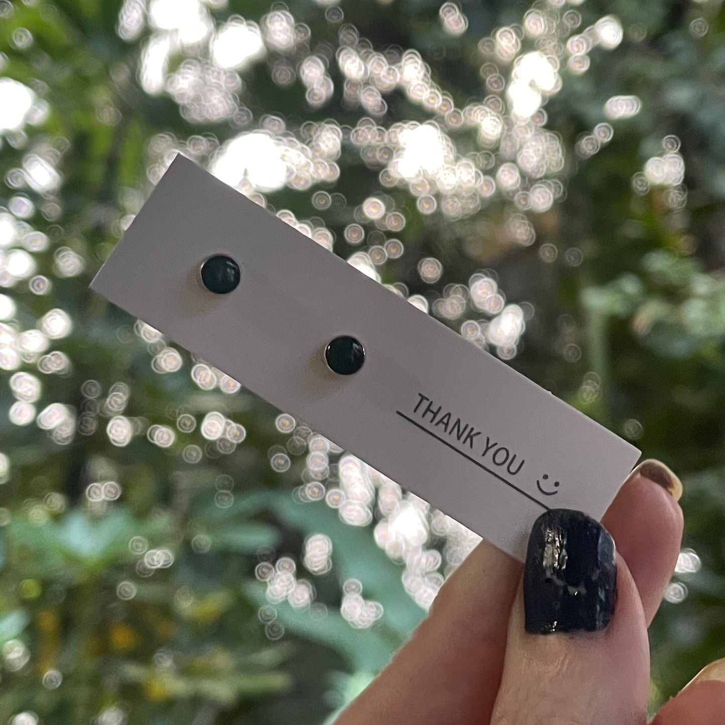 Dainty Green Jade Polka Dot Studs - Solid Sterling Silver