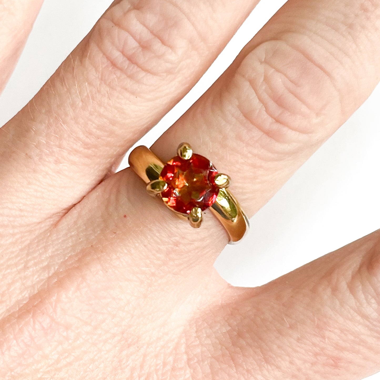 Orange Mystic Prong Ring - Alchemia