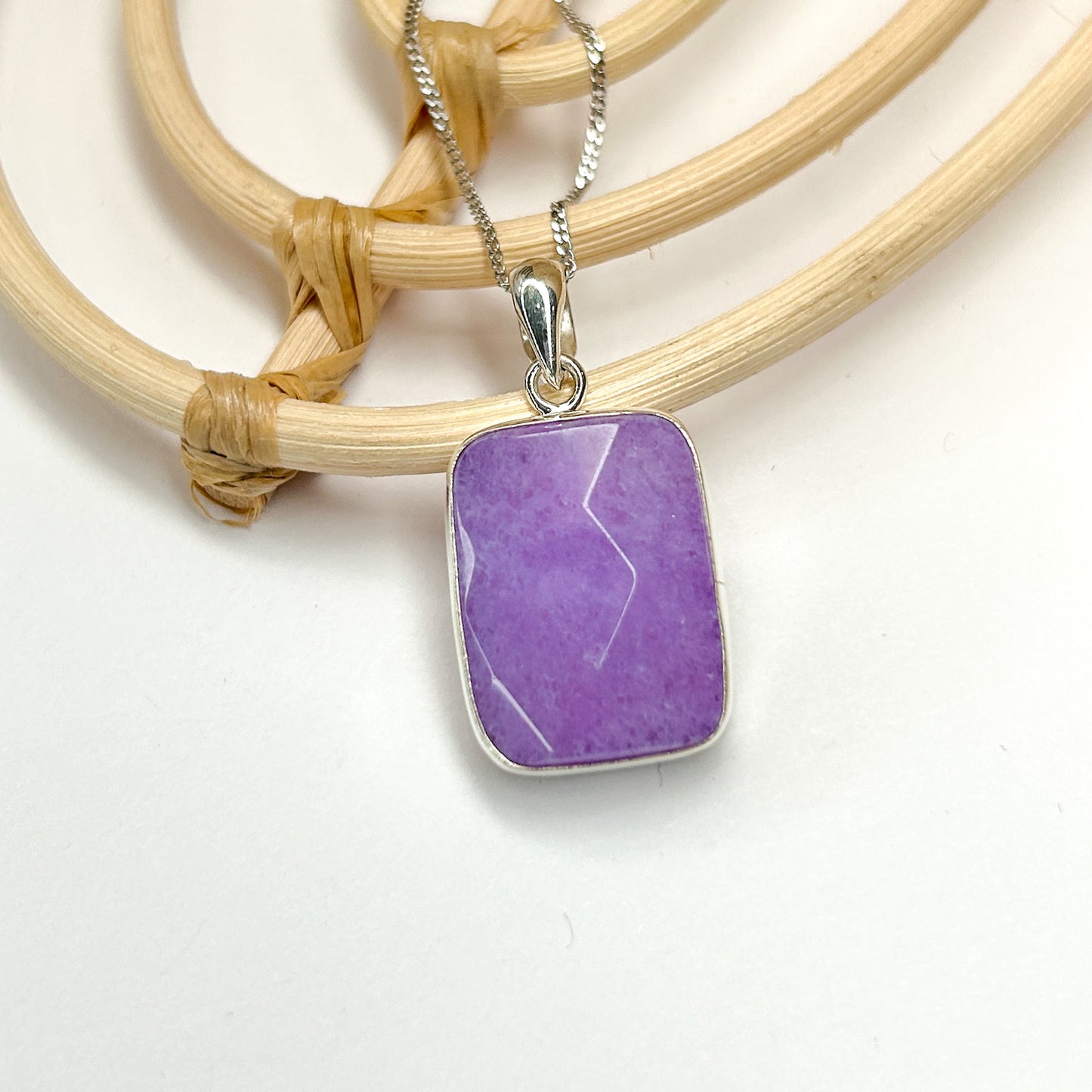 Purple Quartz Pendant - Solid Sterling Silver