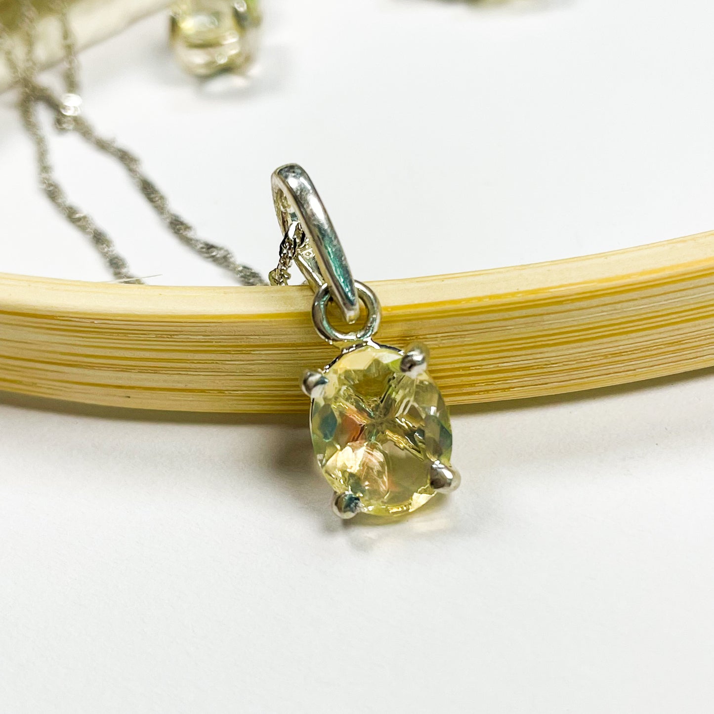 Ethiopian Opal Prong Pendant - Solid Sterling Silver