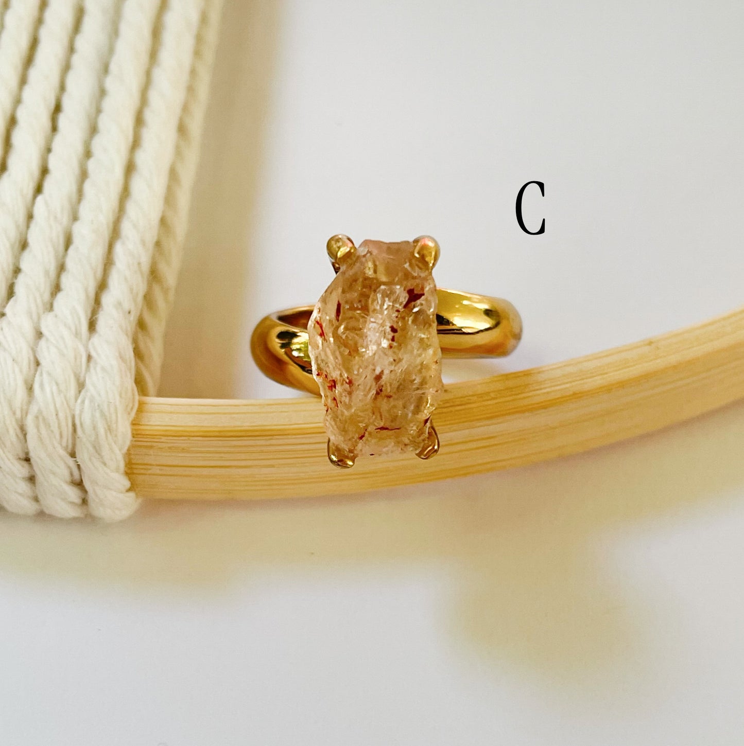 Raw Quartz Prong Ring - Alchemia Gold