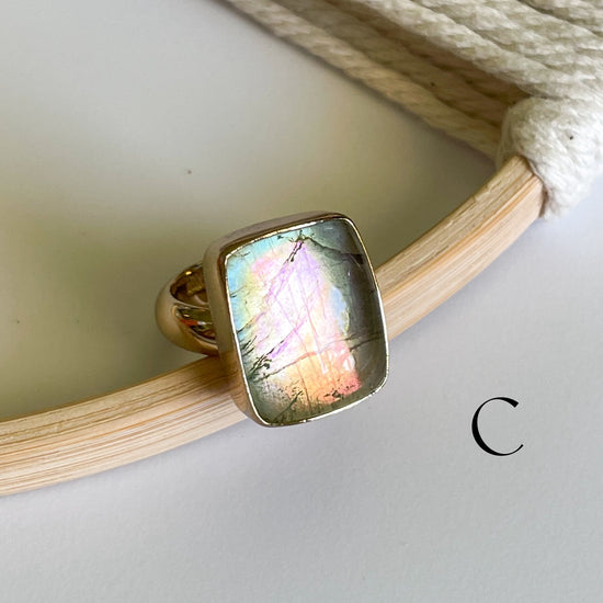 Purple Labradorite Doublet Ring - Alchemia