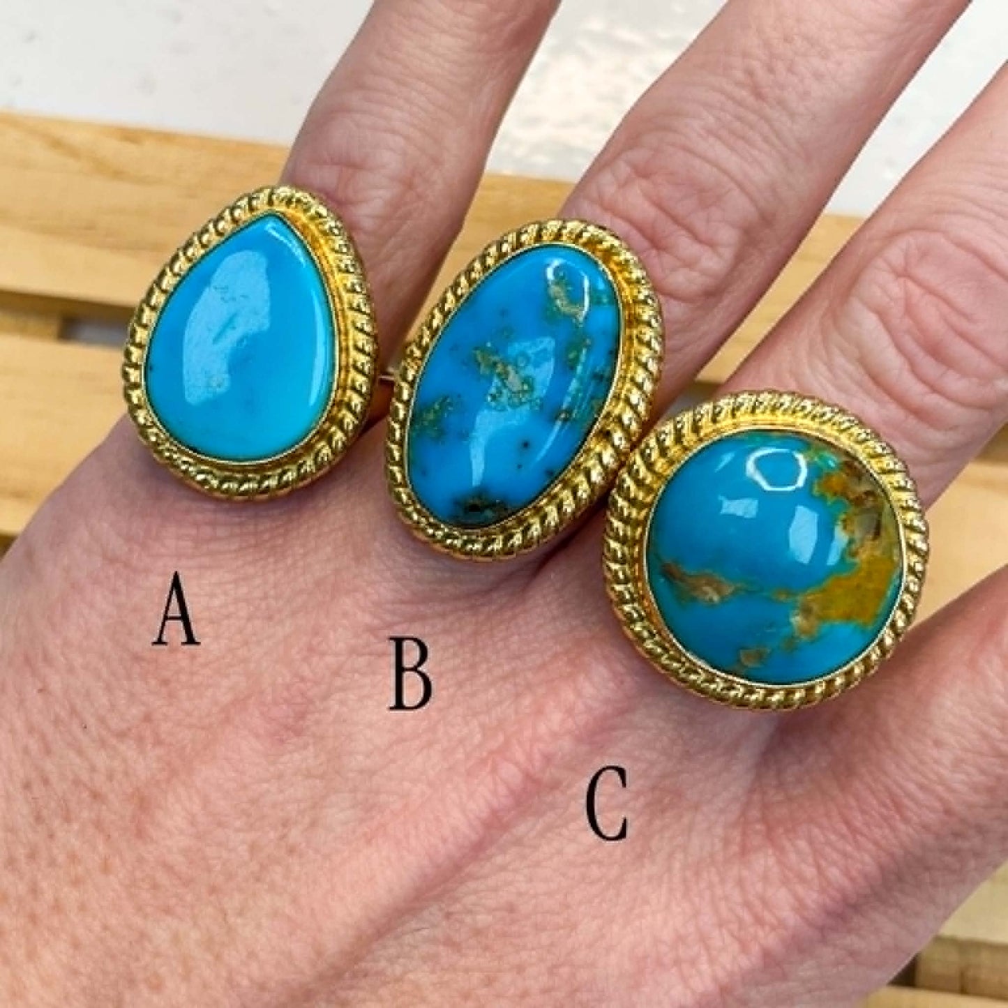 Kingman Turquoise Ring w/ Braid- Alchemia