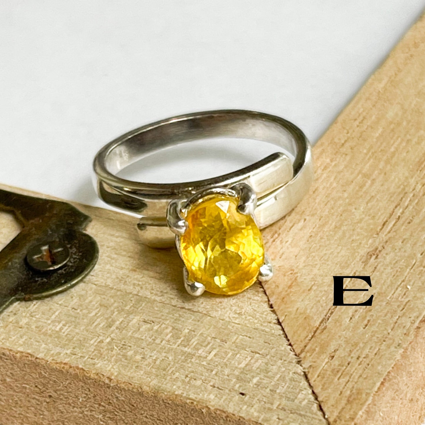 New Natural Sapphire Mix Prong Ring - Solid Sterling Silver