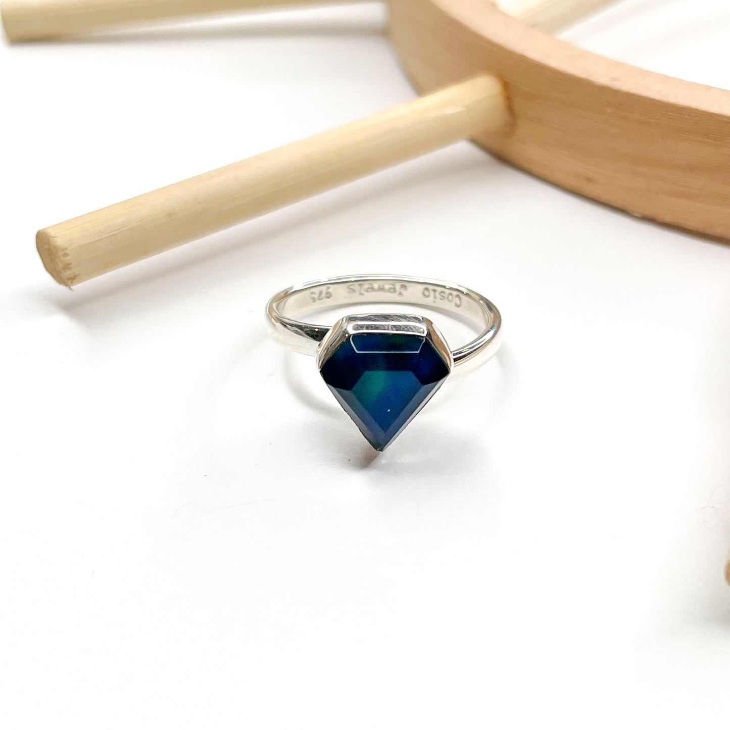 Abalone Quartz Doublet Ring - Solid Sterling Silver