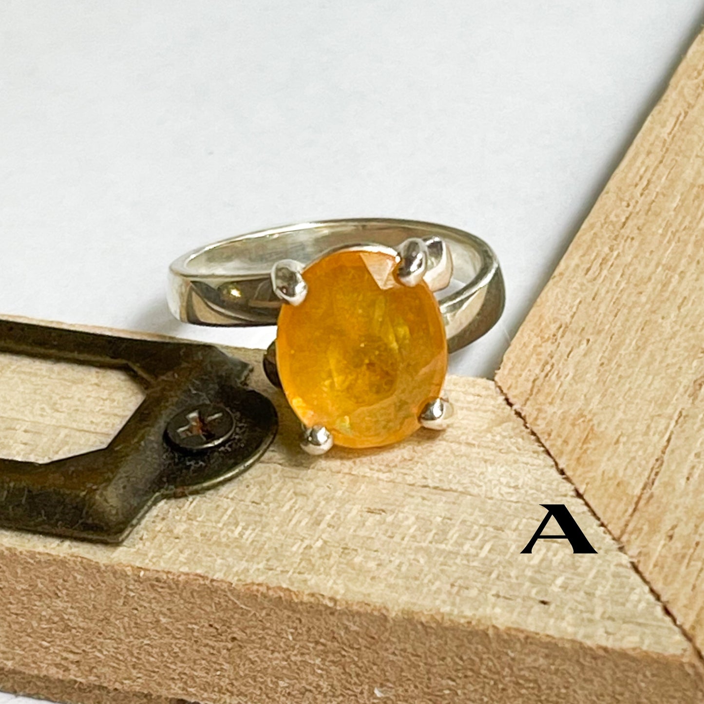 New Natural Sapphire Mix Prong Ring - Solid Sterling Silver