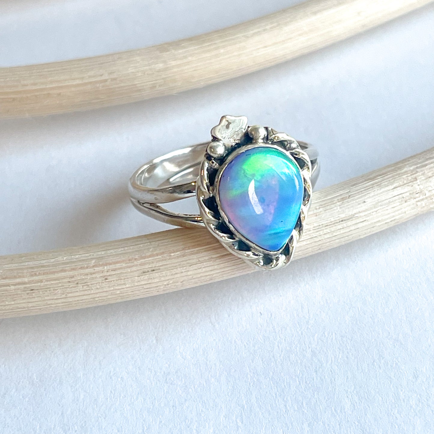 Dainty Blue Galaxy Stone - Solid Sterling Silver