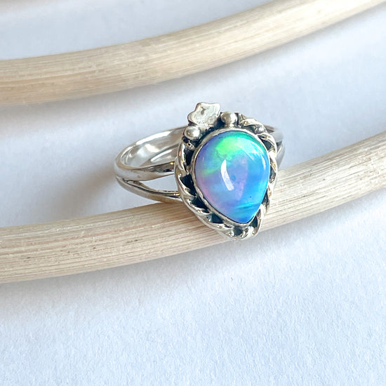 Dainty Blue Galaxy Stone - Solid Sterling Silver