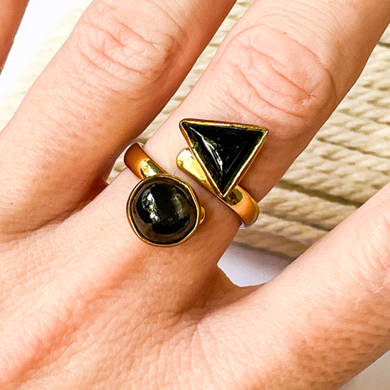 Star Diopside Bypass Adjustable Ring - Alchemia