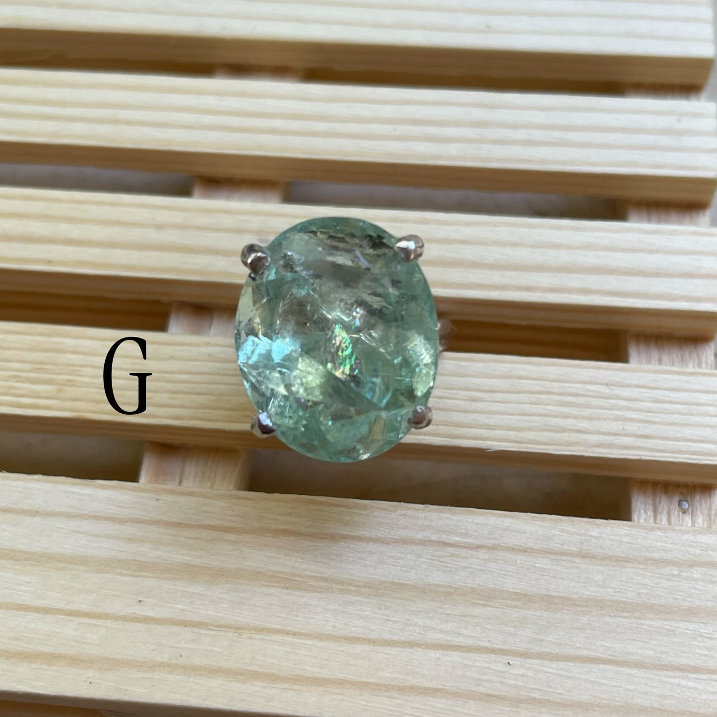 Fluorite Prong Rings - Solid Sterling Silver