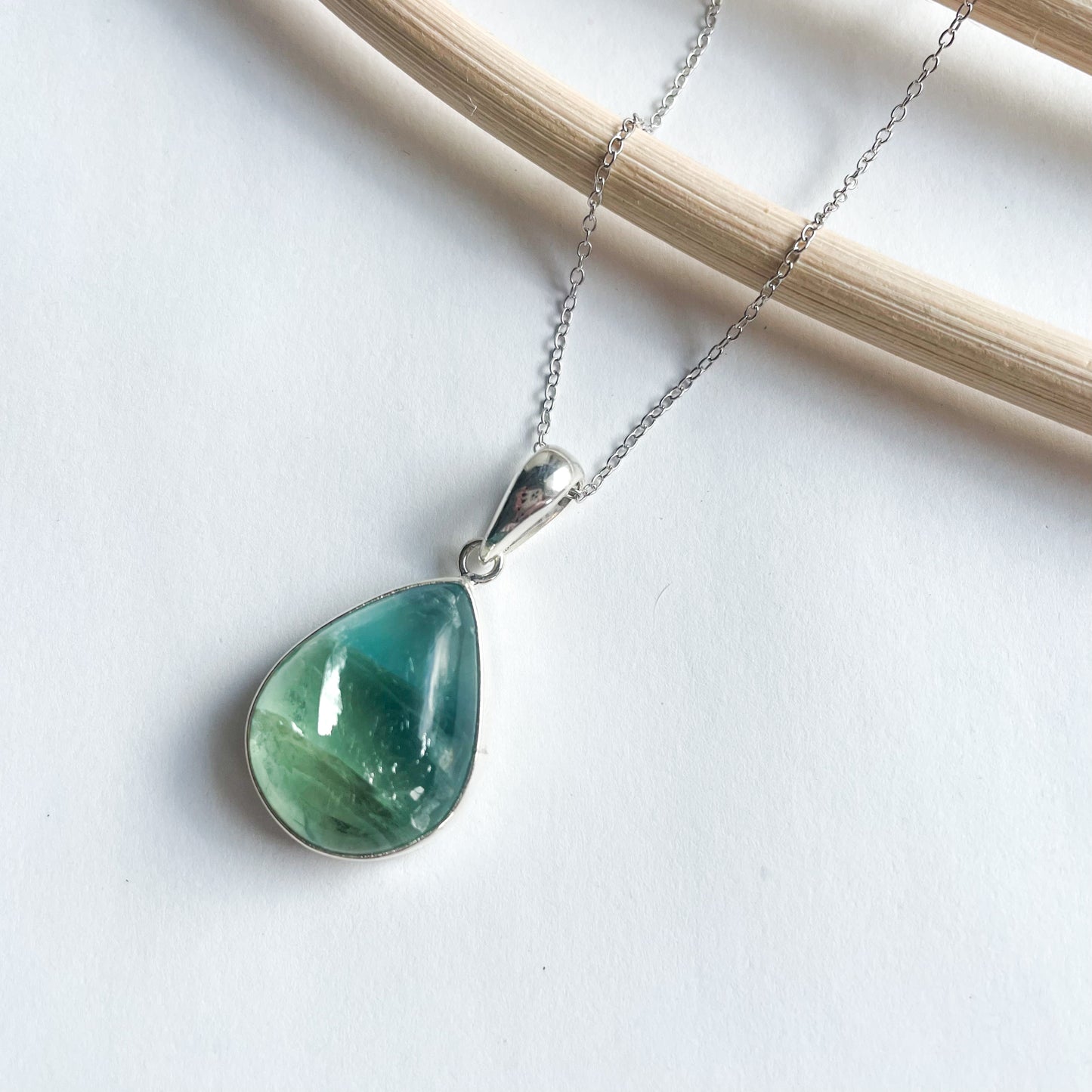 Fluorite Pendant - Both Metals