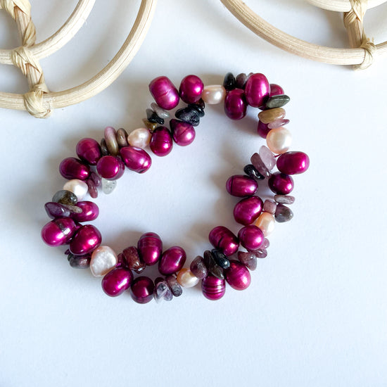 Epic Colorful Freshwater Pearl Stretch Bracelet