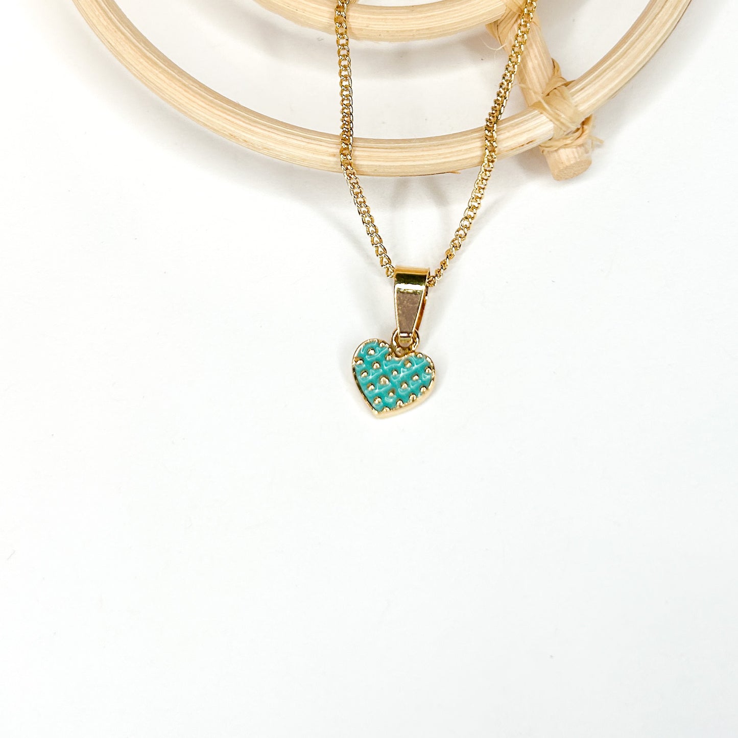Heart Polka Dot Pendant - 18K Gold Filled