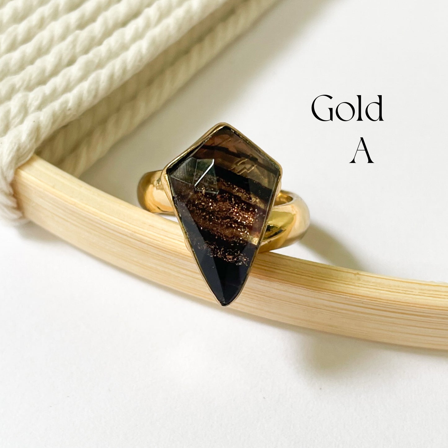 Brown Shimmer Rings - Both Metals