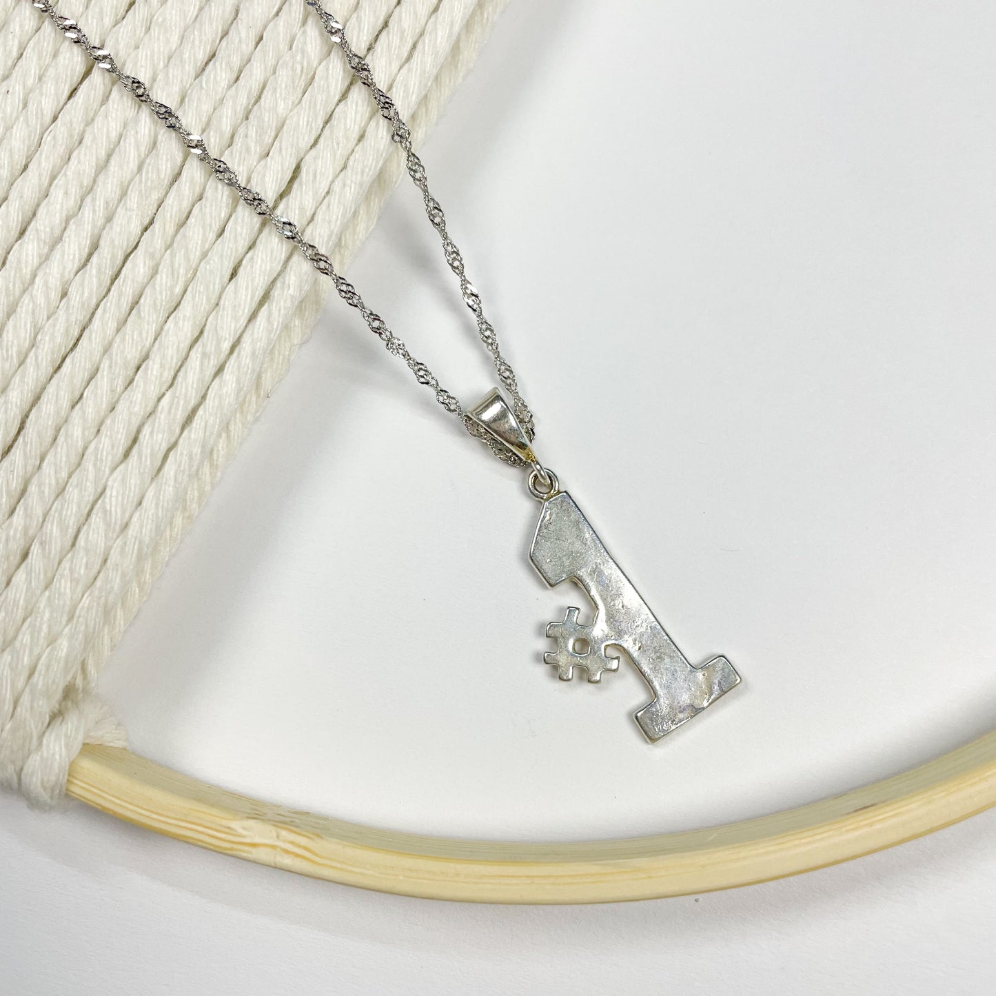 #1 Solid Silver Pendant - Solid Sterling Silver