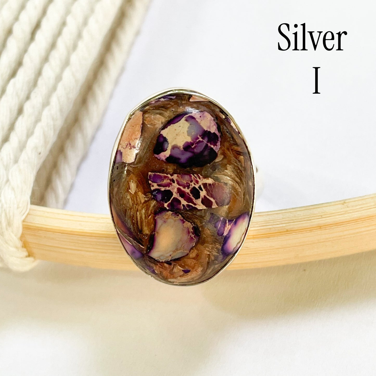 Vibrant Jasper Matrix Ring Mix - Both Metals