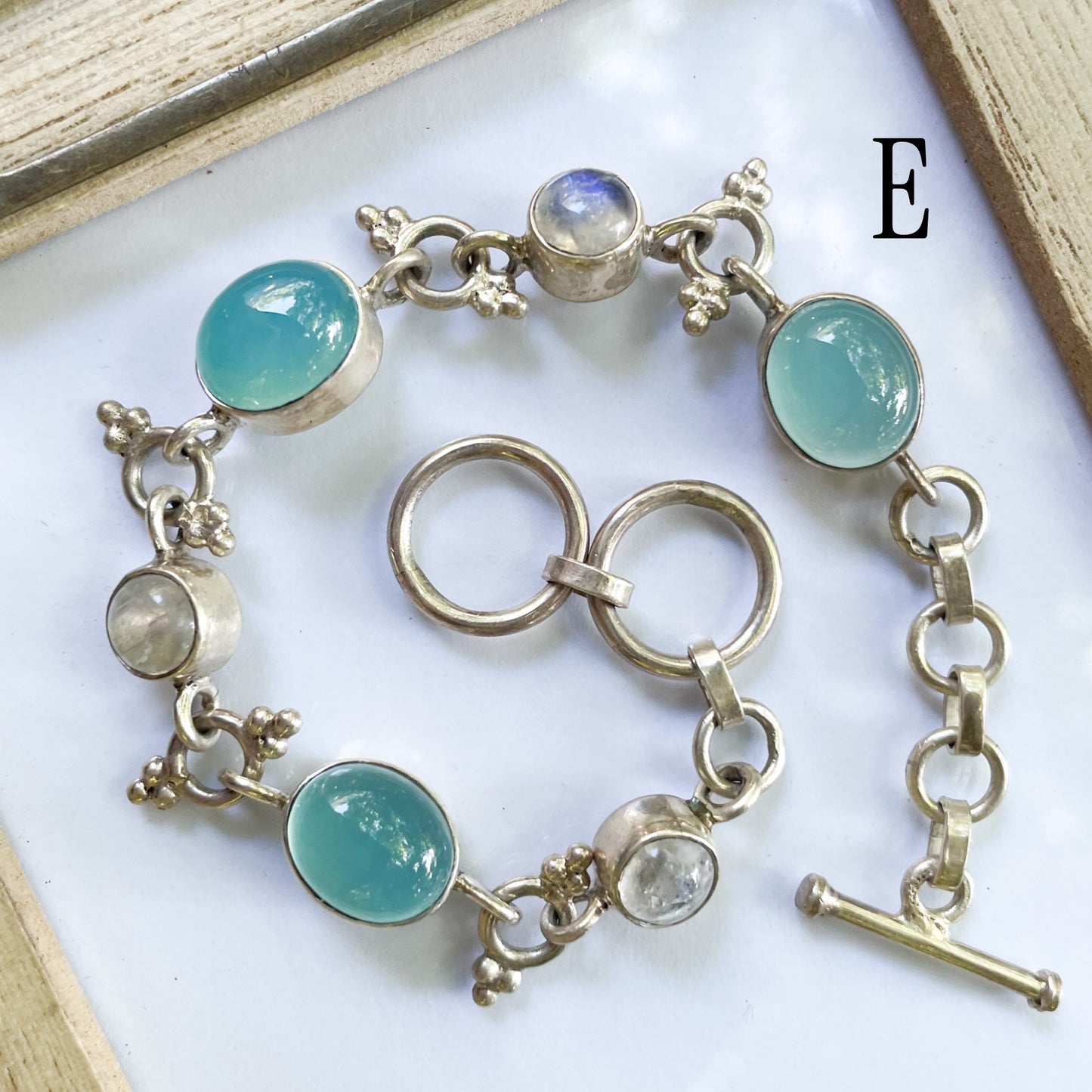 Solid Sterling Silver Stone Bracelet Blowout!